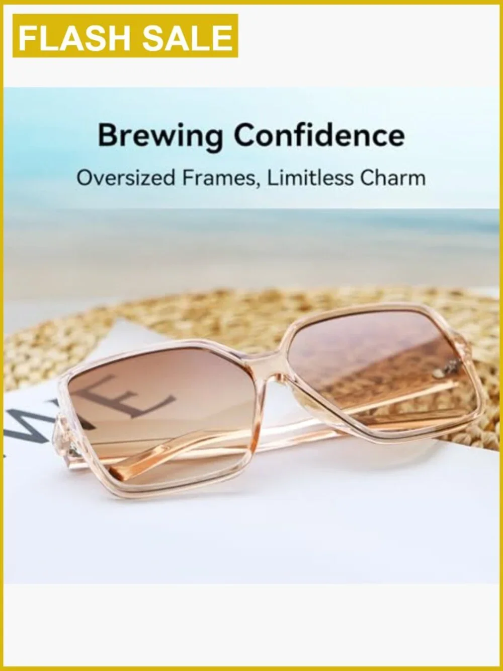 Oversized Square Sunglasses UV Protection Unisex Y2K Trendy